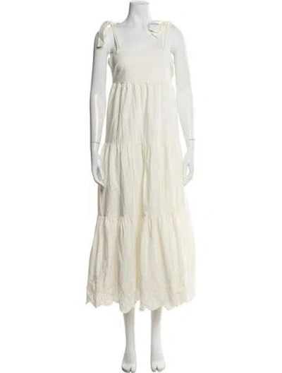 Pre-owned Jason Wu Square Neckline Midi Length Dress In Neutrals