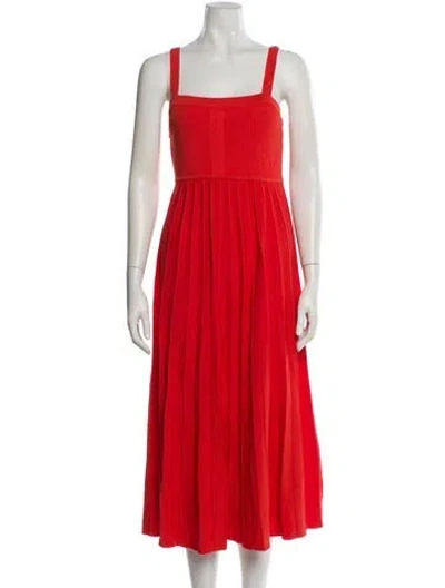 Pre-owned Jason Wu Square Neckline Midi Length Dress In Orange