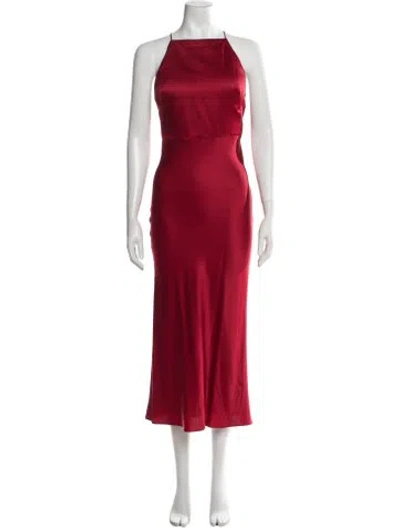 Pre-owned Jason Wu Square Neckline Midi Length Dress In Red