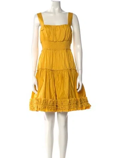 Pre-owned Jason Wu Square Neckline Mini Dress In Yellow