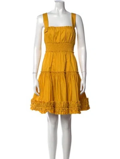 Pre-owned Jason Wu Square Neckline Mini Dress In Yellow