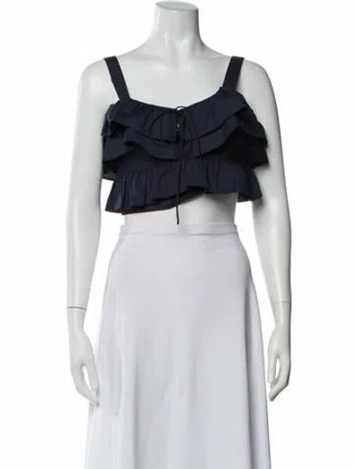 Pre-owned Jason Wu Square Neckline Sleeveless Crop Top In Black