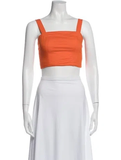 Pre-owned Jason Wu Square Neckline Sleeveless Crop Top In Blue
