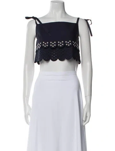 Pre-owned Jason Wu Square Neckline Sleeveless Crop Top In Multi