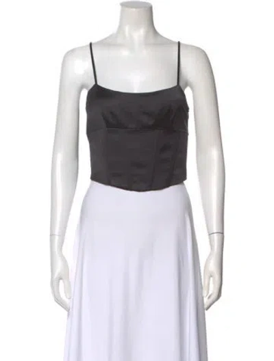 Pre-owned Jason Wu Square Neckline Sleeveless Crop Top W/ Tags In Black