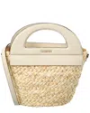 Jason Wu Straw & Leather Bucket Bag In White