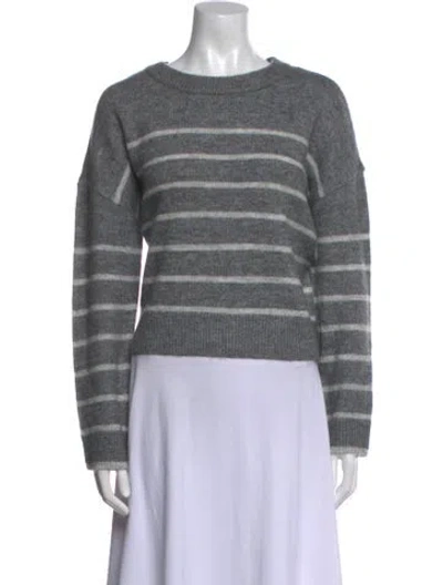 Pre-owned Jason Wu Striped Crew Neck Sweater W/ Tags In Gray