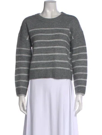 Pre-owned Jason Wu Striped Crew Neck Sweater W/ Tags In Gray