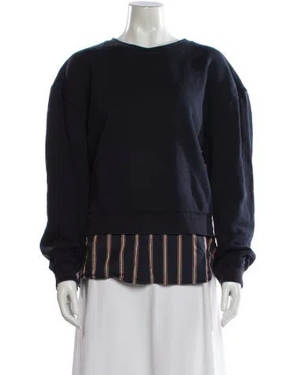 Pre-owned Jason Wu Striped Crew Neck Sweatshirt In Blue