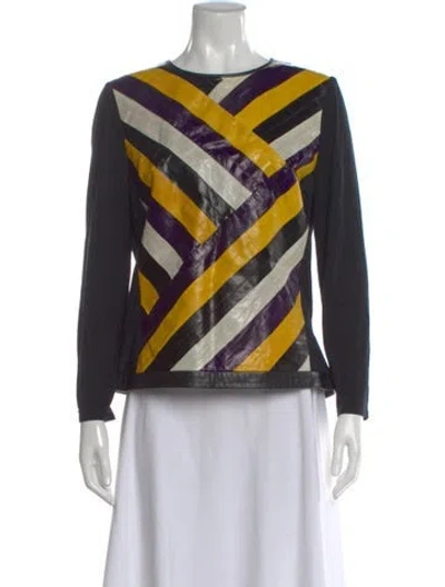 Pre-owned Jason Wu Striped Crew Neck Top In Multi