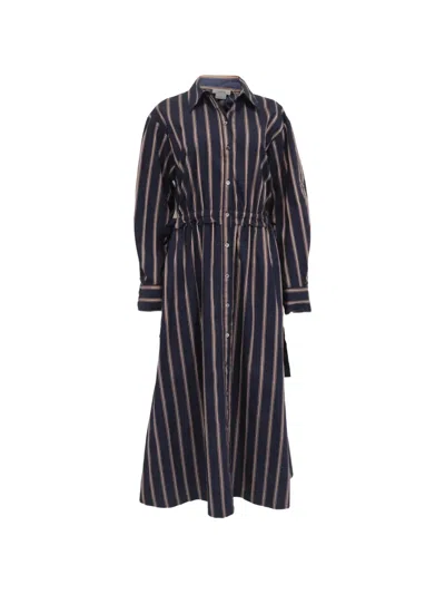 Pre-owned Jason Wu Striped Long Dress In Blue