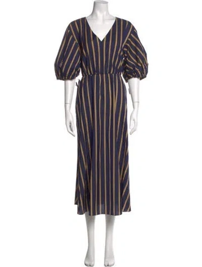 Pre-owned Jason Wu Striped Long Dress In Blue
