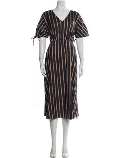 Pre-owned Jason Wu Striped Midi Length Dress In Blue