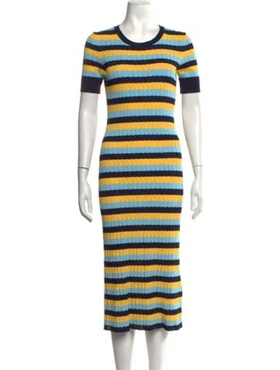 Pre-owned Jason Wu Striped Midi Length Dress In Blue