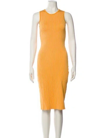 Pre-owned Jason Wu Striped Midi Length Dress In Orange