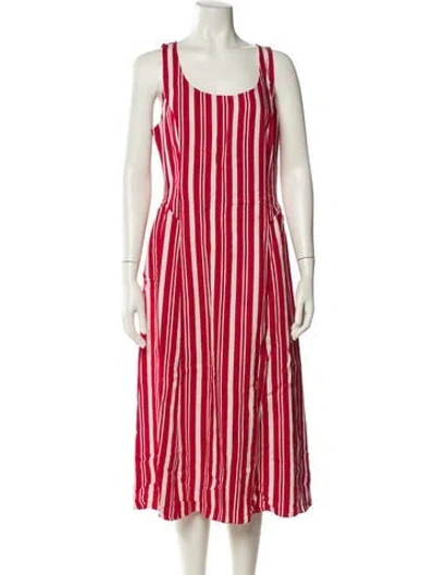 Pre-owned Jason Wu Striped Midi Length Dress In Red