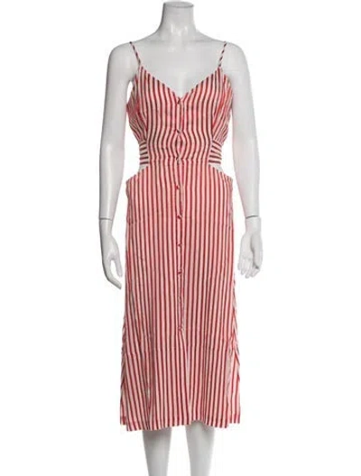Pre-owned Jason Wu Striped Midi Length Dress In Red