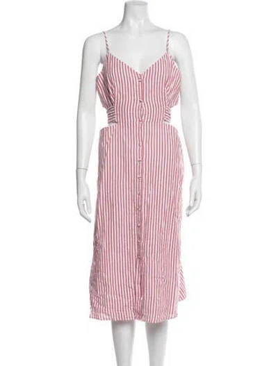 Pre-owned Jason Wu Striped Midi Length Dress In Red
