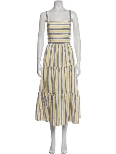 Pre-owned Jason Wu Striped Midi Length Dress W/ Tags In Neutrals