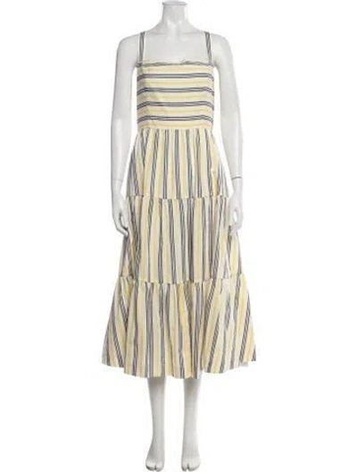 Pre-owned Jason Wu Striped Midi Length Dress In White