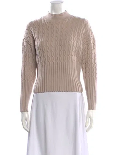 Pre-owned Jason Wu Striped Mock Neck Sweater In Neutral