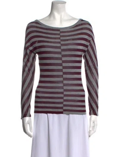 Pre-owned Jason Wu Striped Scoop Neck Sweater In Gray