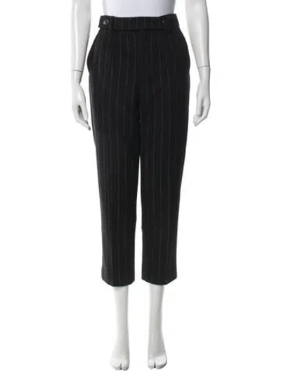Pre-owned Jason Wu Striped Straight Leg Pants In Black