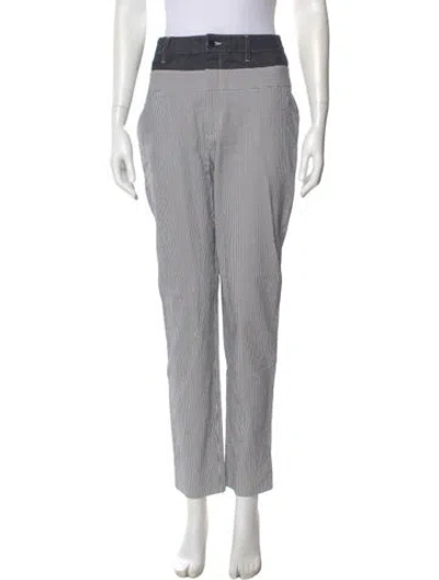 Pre-owned Jason Wu Striped Straight Leg Pants In Gray