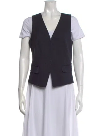 Pre-owned Jason Wu Striped V-neck Top In Black