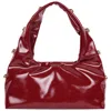 Jason Wu Studded Shoulder Bag In Crackled Finish In Red