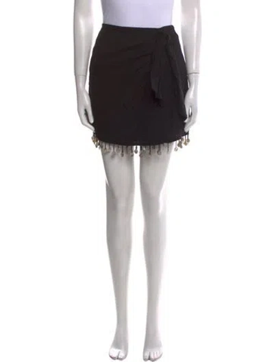 Pre-owned Jason Wu Tassel Accents Mini Skirt In Black