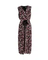Jason Wu Tie-detailed Pleated Midi Dress In Floral-print Polyester In Multi