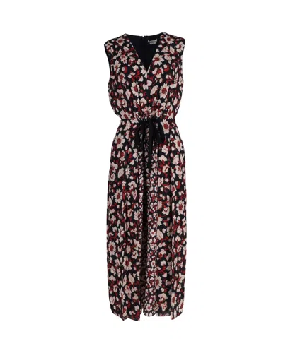 Jason Wu Tie-detailed Pleated Midi Dress In Floral-print Polyester In Multi