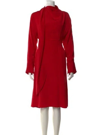 Pre-owned Jason Wu Tie Neck Knee-length Dress In Red