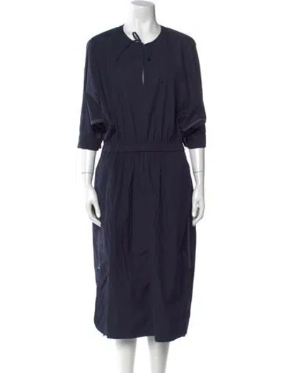 Pre-owned Jason Wu Tie Neck Long Dress In Blue
