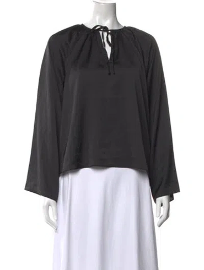 Pre-owned Jason Wu Tie Neck Long Sleeve Blouse In Grey