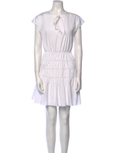 Pre-owned Jason Wu Tie Neck Mini Dress W/ Tags In White