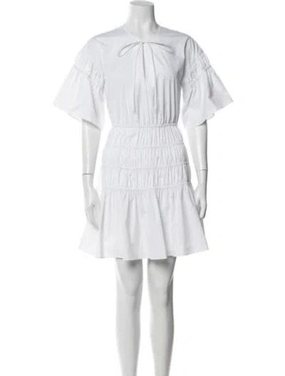 Pre-owned Jason Wu Tie Neck Mini Dress In White