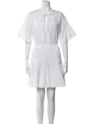 Pre-owned Jason Wu Tie Neck Mini Dress In White