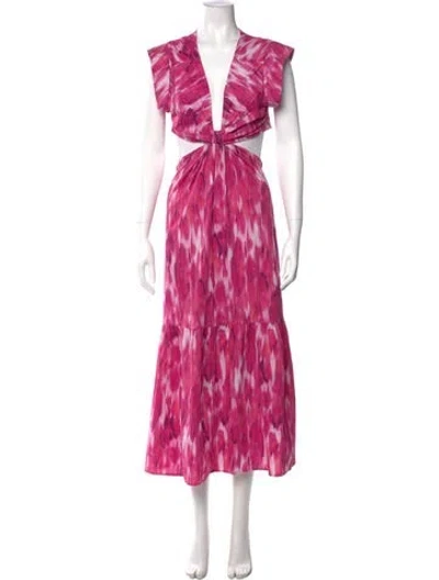 Pre-owned Jason Wu Tie-dye Print Long Dress In Pink