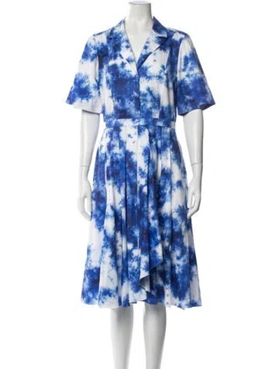 Pre-owned Jason Wu Tie-dye Print Midi Length Dress In Blue/white