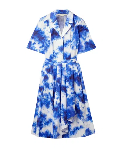 Jason Wu Tie-dyed Cotton Midi Shirt Dress In Blue