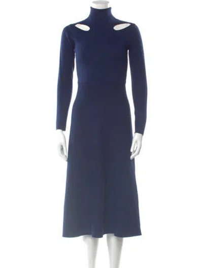 Pre-owned Jason Wu Turtleneck Midi Length Dress In Blue