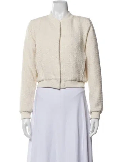 Pre-owned Jason Wu Tweed Pattern Bomber Jacket In Neutral