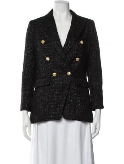 Pre-owned Jason Wu Tweed Pattern Peacoat In Black