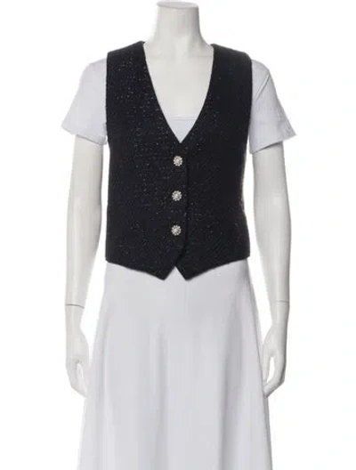 Pre-owned Jason Wu Tweed Pattern V-neck Sweater W/ Tags In Black/white