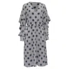 Jason Wu V-neck Flutter-sleeve Midi Dress In White Silk In Gray