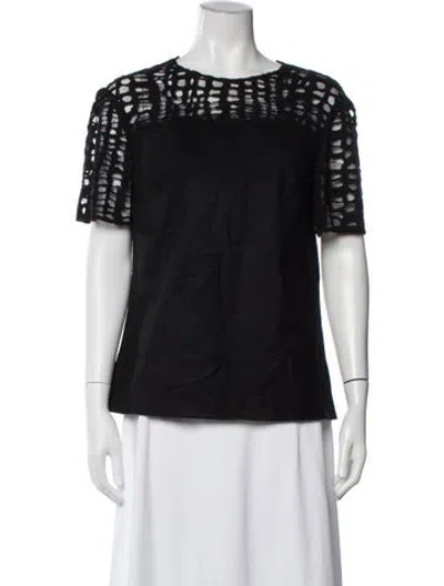 Pre-owned Jason Wu Virgin Wool Crew Neck Top In Black