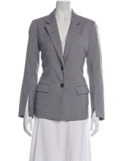 Pre-owned Jason Wu Virgin Wool Houndstooth Print Blazer In Blue
