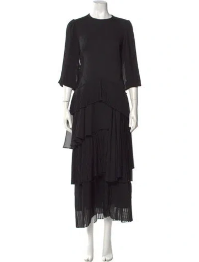 Pre-owned Jason Wu Virgin Wool Long Dress In Black